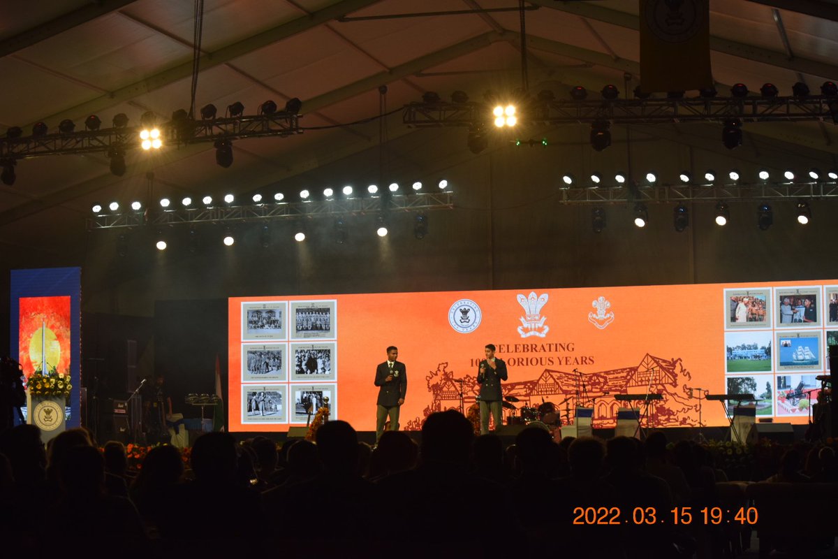 A grand cultural show was put by the cadets of #RIMC  on the third day of the #CentenaryCelebrations @artrac_ia @indiannavy @IAF_MCC @ProDefLko