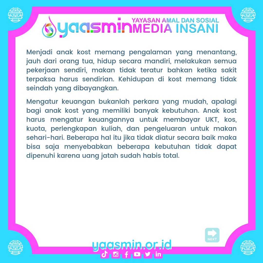 ptsultancom's tweet photo. Halo #sobatYaasmin🥰
Kali ini waktunya AOTD alias artikel of the Day

Siapa nii yang sekarang menjadi anak kost? Yuhuu kali ini ada 4 tips hemat ala anak kost yang bisa kamu coba loh. Penasaran ya? Yuk simak artikel dibawah ini😉🤩 https://t.co/Fnrn3noMO0