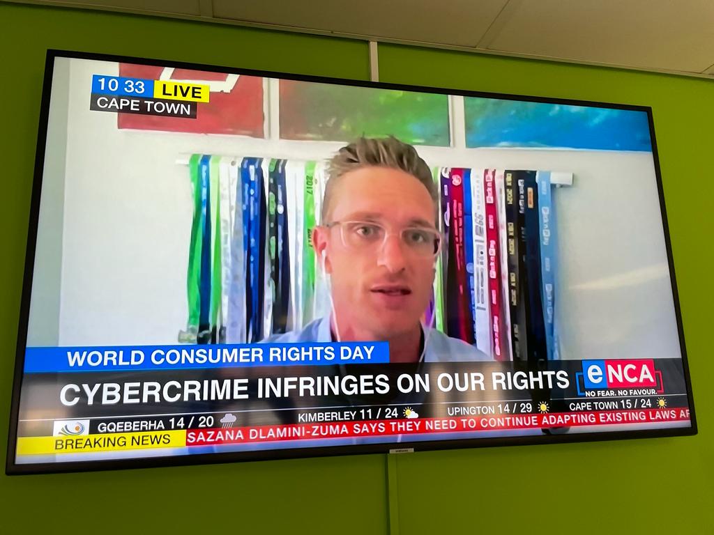 ByDesignComms's tweet photo. Our client #cybersecurity expert Duane Nicol @duanious from @Mimecast was on @eNCA highlighting how cyber threats are placing consumer rights at risk and urging companies to do more to protect their customers. Watch the interview: https://t.co/NA7R8Qfhlk
#WorldConsumerRightsDay https://t.co/wPvWOBcisJ