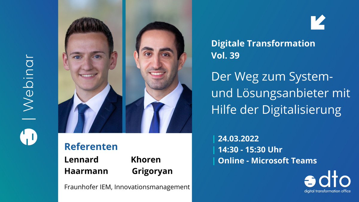 Das System- und #Lösungsgeschäft bietet eine zukunftsweisende Antwort auf die Herausforderungen für das traditionelle #Produktgeschäft. Welche Rolle die #Digitalisierung dabei spielt, erfahren Sie in unserem #Webinar.

Jetzt anmelden: bit.ly/34JRnoF