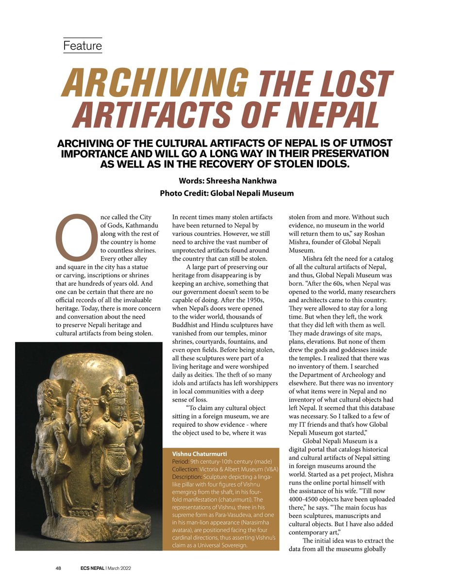 r0shanmishra's tweet photo. "Archiving the lost Artifacts of Nepal"

Thank you Shreesha Nankhwa for this article on ECS Nepal https://t.co/1Ze86wBGB3