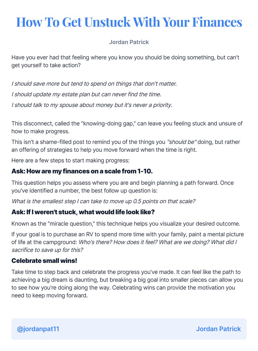 Feeling stuck with your finances? 

Here are a few strategies to start making progress: