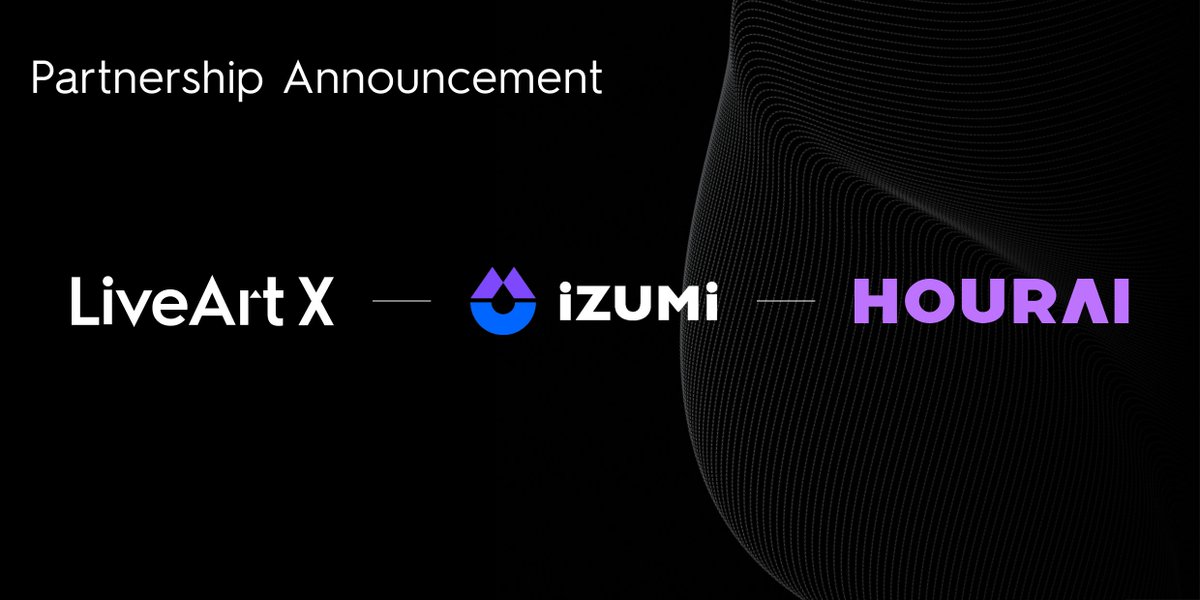 HOURAIer's tweet photo. #HOURAI
We are honored to form a strategic partership with @LiveArtX &amp; @izumi_Finance and grow Non-breaking Alliance for quality NFT projects.

 A joint Free Mint campaign: https://t.co/nwsFpvfA79

Read more about partnership: https://t.co/xg4noGeSje https://t.co/perQP7bmOA