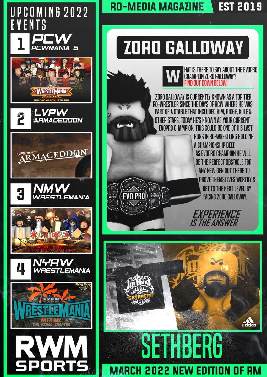 RWMRBLX's tweet photo. RWM | Ro-Media Magazine 2/2

Keep yourself updated with the upcoming 2022 events and see the latest highlights about @Vegas1322 &amp; @TheZoroBXing.

Sponsored by @UzidasRBLX https://t.co/BIJQRgOg2y
