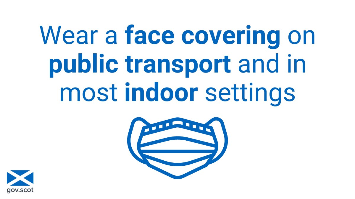 scotgov's tweet photo. First Minister @NicolaSturgeon has confirmed the legal requirement to wear face coverings on public transport and most indoor public settings will continue until at least Monday 4 April. https://t.co/7Y3odNUAQl