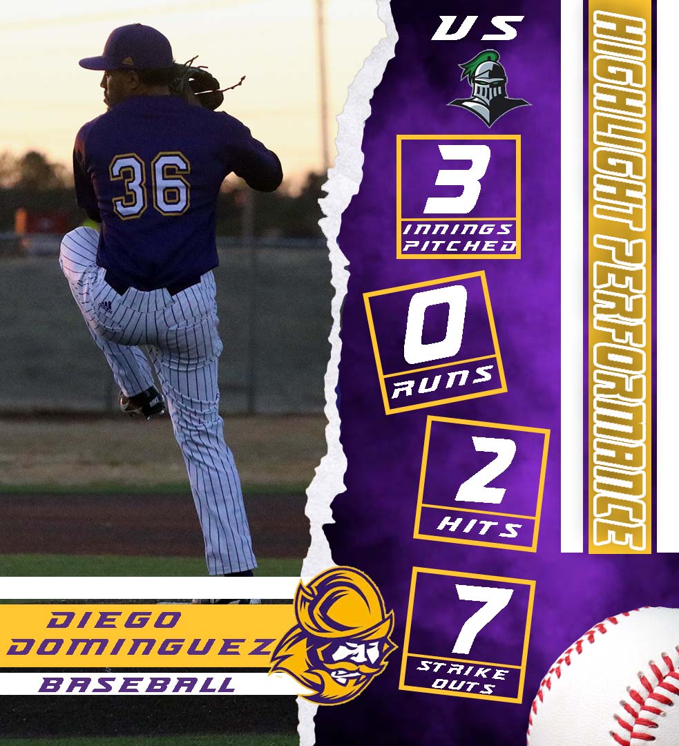 ⚾️Highlight Performance of the Day⚾️

Our Highlight Performance of the Day goes to Diego Dominguez of the Conquistador Baseball team as he earned win in relief with 3 IP 0 R, 2 H, 0 BB, 7 K vs Seward County (Game 2 of series) #GoConqs