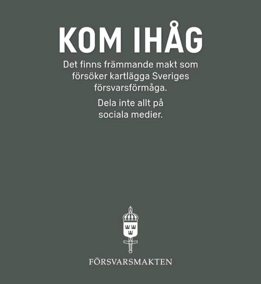 Skagis2's tweet photo. Ett meddelande från Försvarsmakten: https://t.co/bOyEdUCqfH
