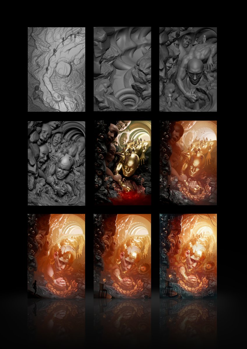 INIMITABLENFT's tweet photo. See below our step by step collage of how Inimitable Vol. 1: EQUANIMITY went from it's initial sketches to what it is now!

View on Foundation: https://t.co/rLwEzYT6Nr

#NFT #NFTDrop #NFTCollector #FoundationArt #NFTCreator #NFTartist https://t.co/tAlydA8Kyb