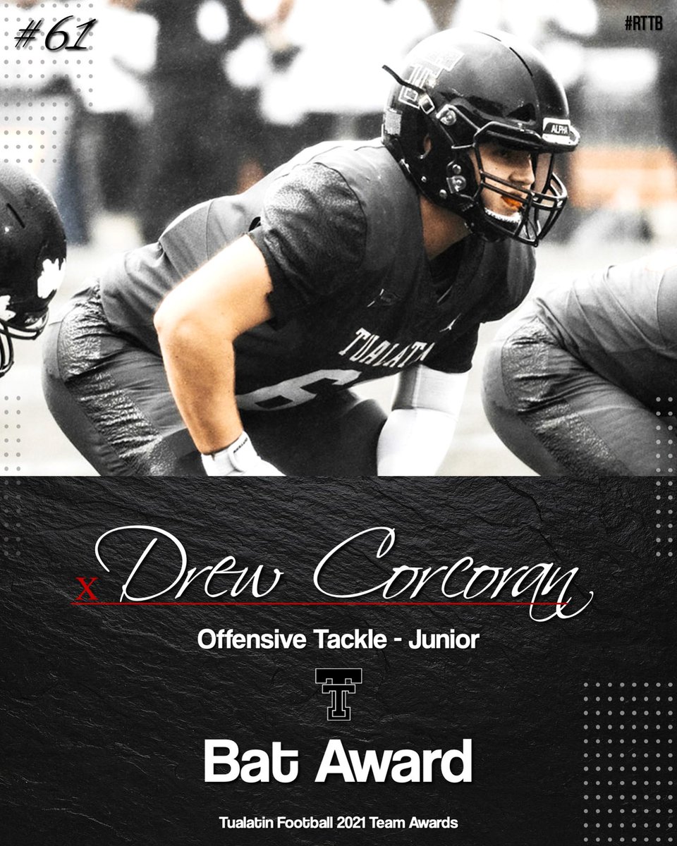 2021 Tualatin Football Team Awards

Bat Award 
<a href="/DrewCorcoran12/">Drew Corcoran</a> - Offensive Tackle

#RTTB