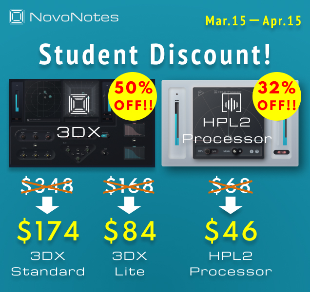 NovoNotesEN's tweet photo. 👨🎓Student Discount Offer!!👩🎓
🎉😆Why don't you start immersive audio productions?😆🎉
https://t.co/SkgVesvXqz
#NovoNotes #3DAudio #360RealityAudio #HPL2 #ImmersiveAudio #StudentDiscount https://t.co/rGXVTfdNXR
