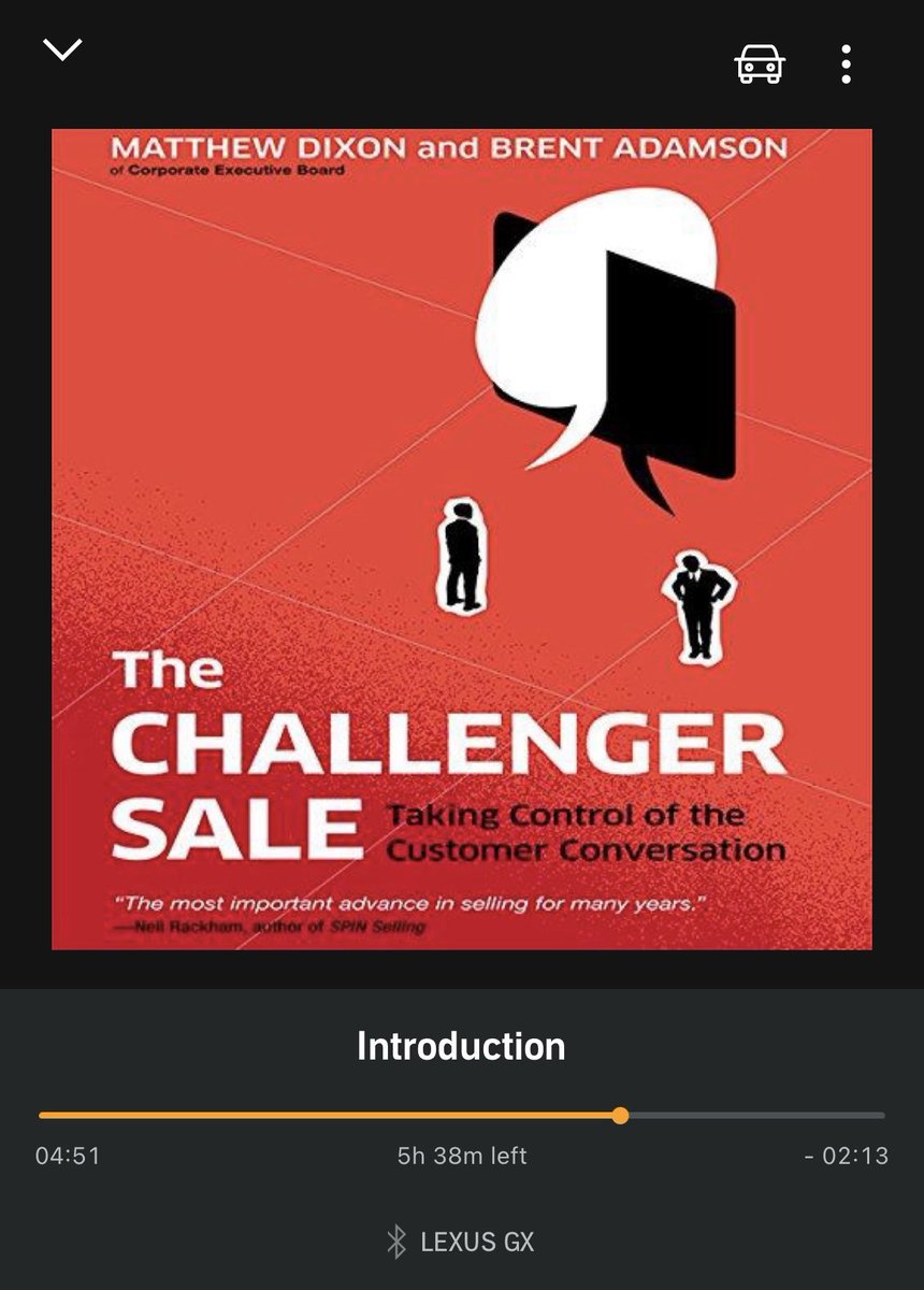 k_christian7's tweet photo. Back to the office also means back to #DriveTimeUniversity Revisiting the classic book #TheChallengerSale by @matthewxdixon and @brentadamson https://t.co/nL6kRusVuD
