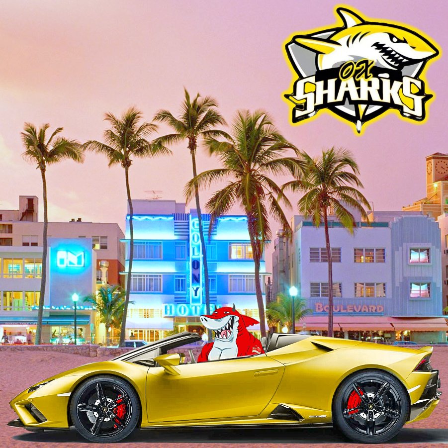 JFATS206's tweet photo. OK fine... everyone kept asking #WenLambo, well... Big Red had to take a trip down to Miami to get his @0xsharksss custom Lambo made so he could fit in it!
#0xSharks
#ChumJoinUs
#YellowArmy 
#0xSharksFollow0xSharks
#NFTs #Chummunity https://t.co/TFVzASD9QM