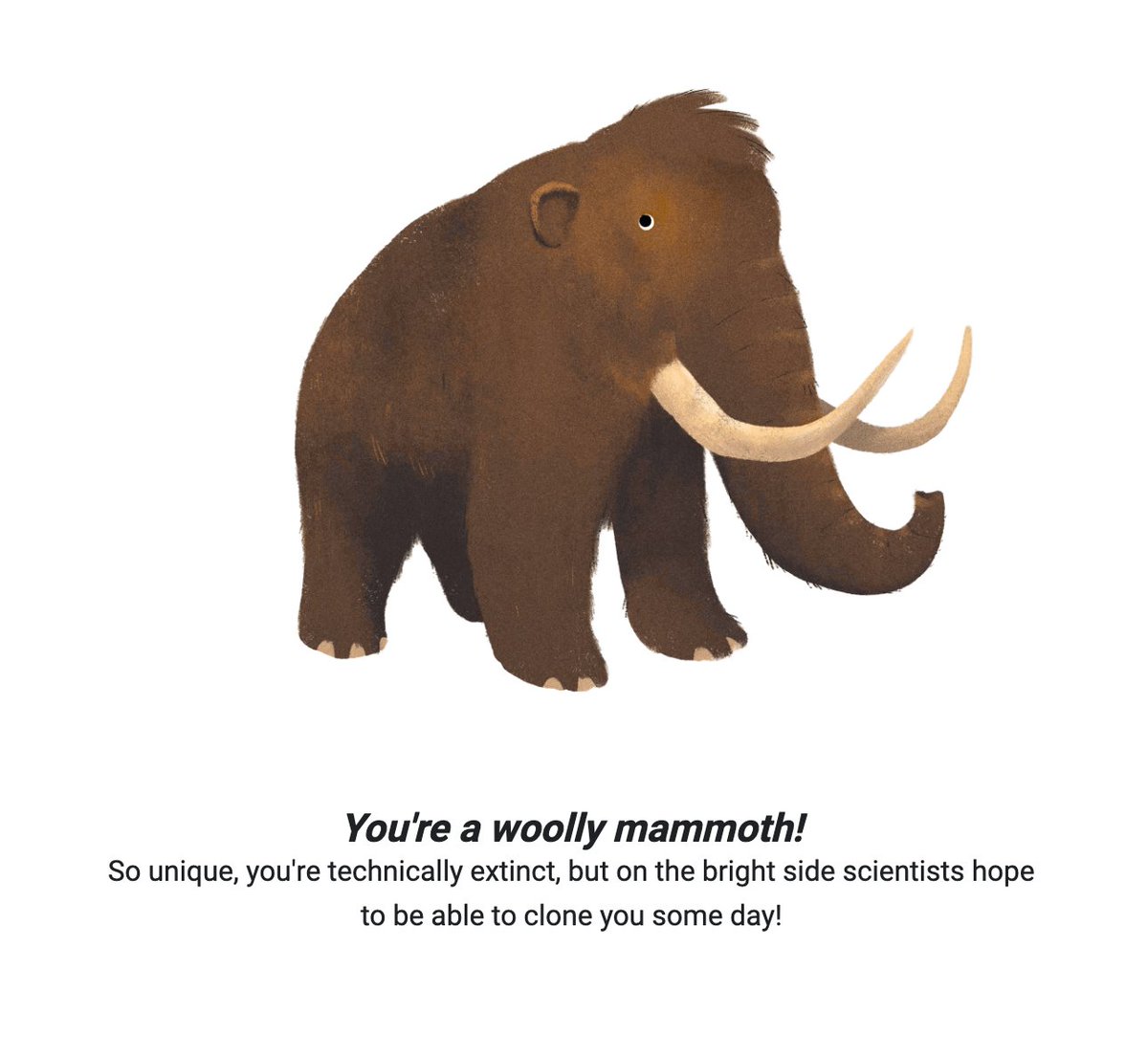 ramadputera's tweet photo. I'm a woolly mammoth! What's your Earth Day #GoogleDoodle quiz animal? https://t.co/OdBlYZXXyO https://t.co/3pk3MP7pd0