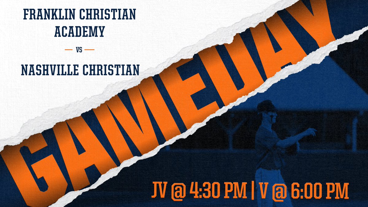 ⚾️ GAMEDAY ⚾️

@NCSBaseball2021 vs. <a href="/FCAFalcons/">FCA Falcons</a> 
⏱: JV @ 4:30 PM | V @ 6:00 PM
📍: <a href="/NCSEAGLES/">Nashville Christian School</a> 
🎽: White/White  

The Eagles look to bounce back and get in the win column tonight as they host Franklin Christian tonight! 

#NashvilleChristianBaseball #WeAre #NC