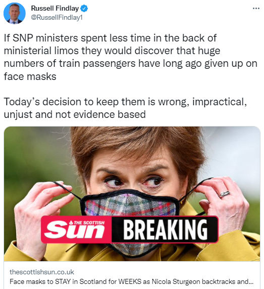 msm_monitor's tweet photo. Another #Britter, this time boasting that some folk are flouting measures designed to protect the vulnerable. Our experience is that the vast majority have not given up on face masks. To seek to encourage such behaviour is reprehensible. https://t.co/Gf37gquskq