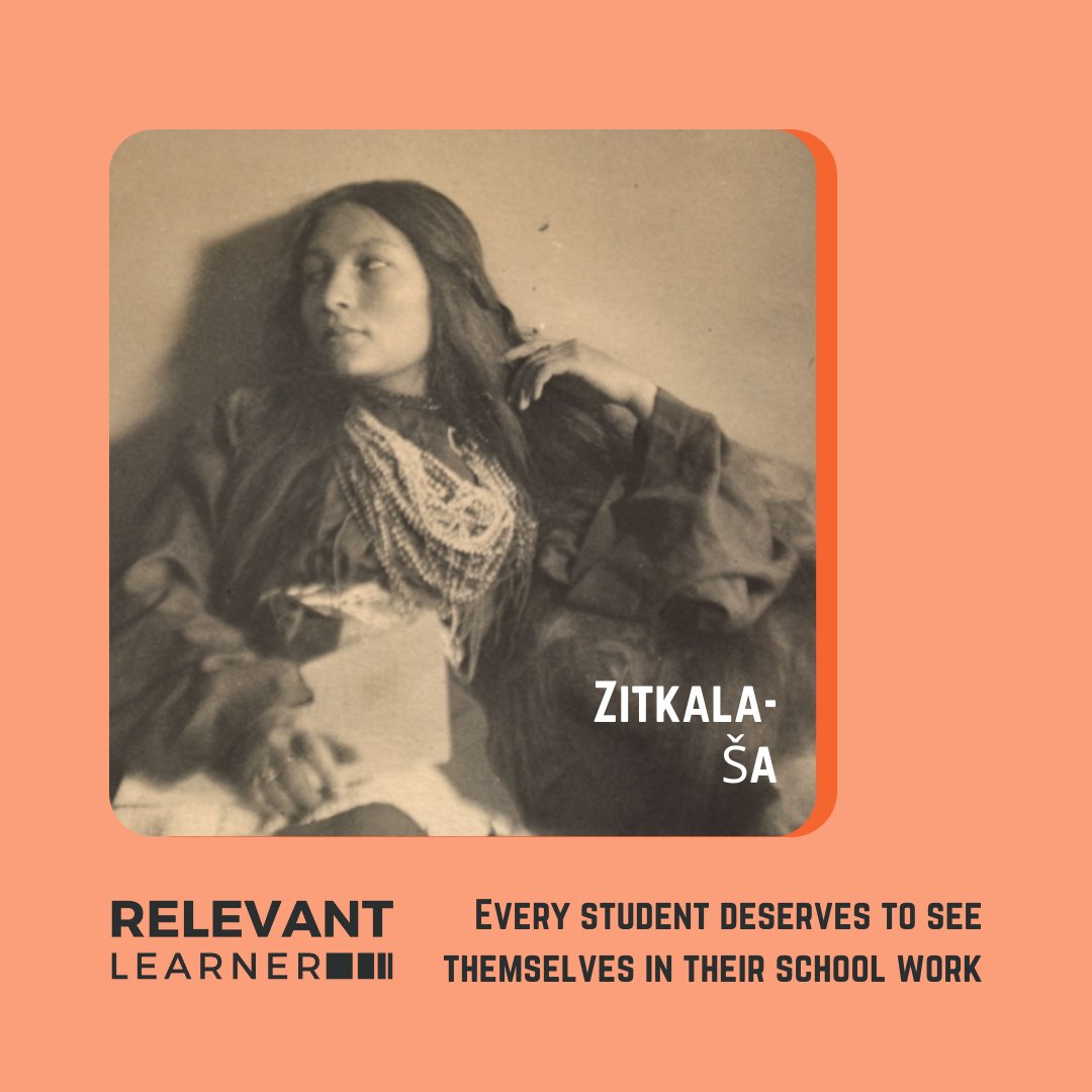 relevantlearner's tweet image. Zitkala-Ša was an activist and musician who fought for Native American voting rights. #womenshistorymonth #herstory #WHM #relevantlearner #culturallyresponsive #culturallyresponsiveteaching #culturallyrelevant #culturallyrelevantpedagogy #diversecurriculum #curriculum