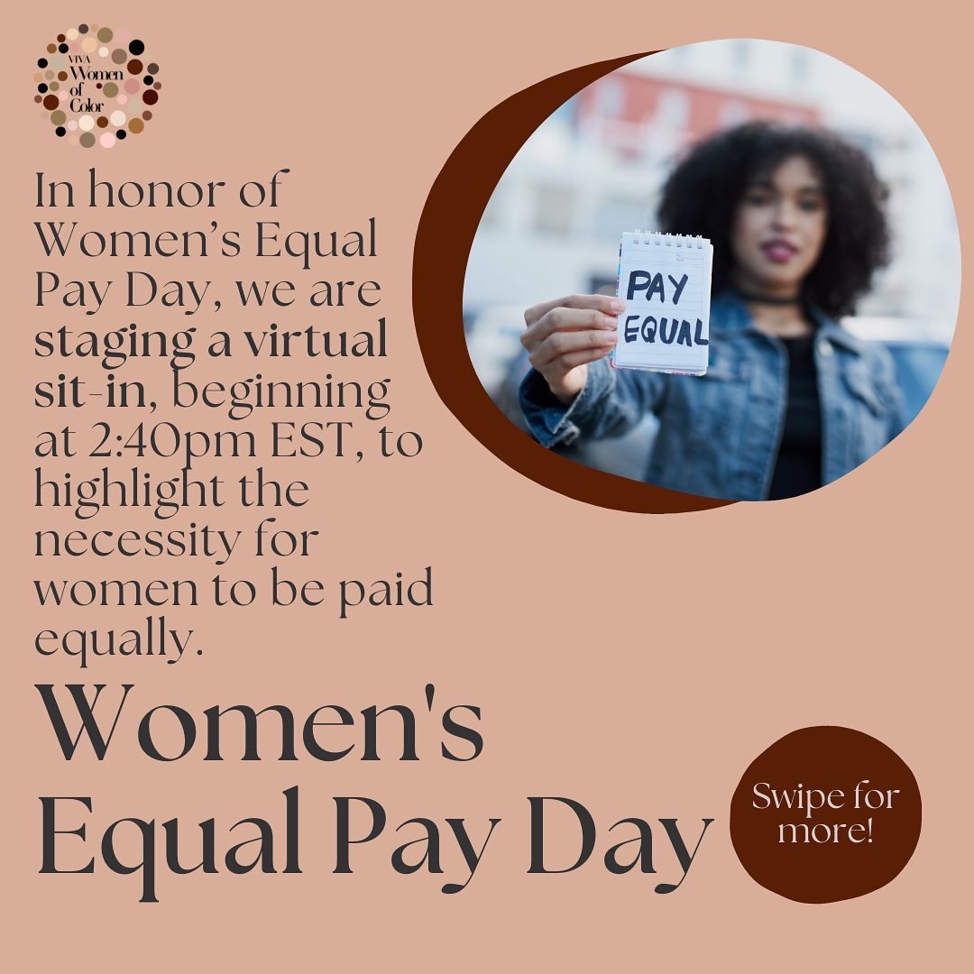 PGVivaWOC's tweet photo. Today, March 15th, is Equal Pay Day 2022. According to the National Committee on Pay Equity, this date symbolizes how far into the year women must work to earn what men earned in the previous year. #WomensEqualPayDay #EqualPayDay2022 #KnowYourWorth #Publicis #VivaWomenofColor https://t.co/rtNAfQ3PFe