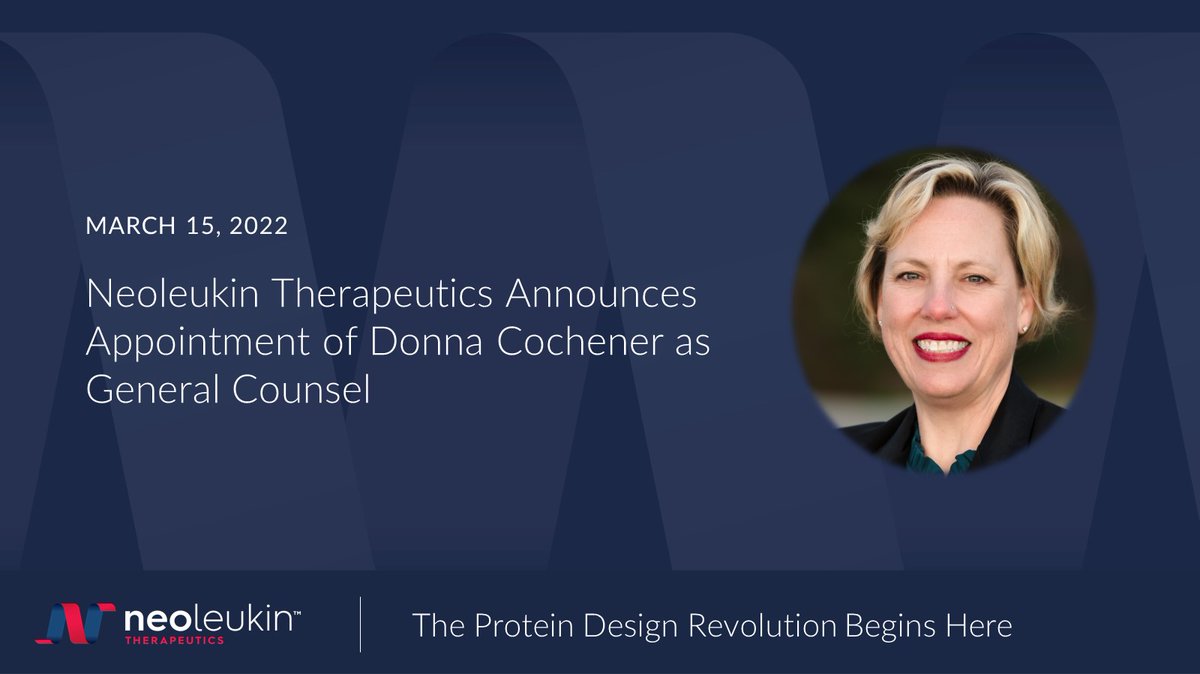 Neoleukin is pleased to welcome @dcochener as our General Counsel. investor.neoleukin.com/news-releases/…