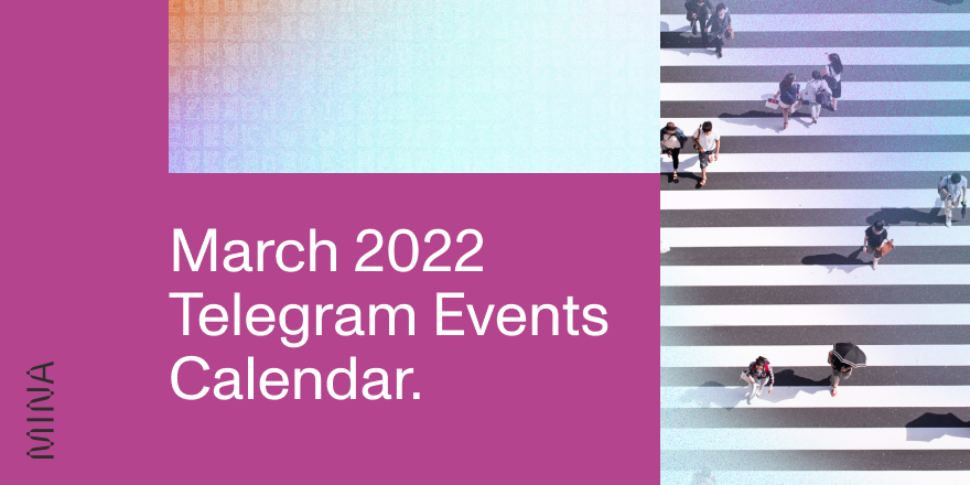 MinaProtocol's tweet photo. Did you know that the Mina Telegram community has events, games, and swag giveaways all the time?

Check out this month's events &amp; join us📆
https://t.co/ySn9GGIuPn https://t.co/LDlYpKxiSc