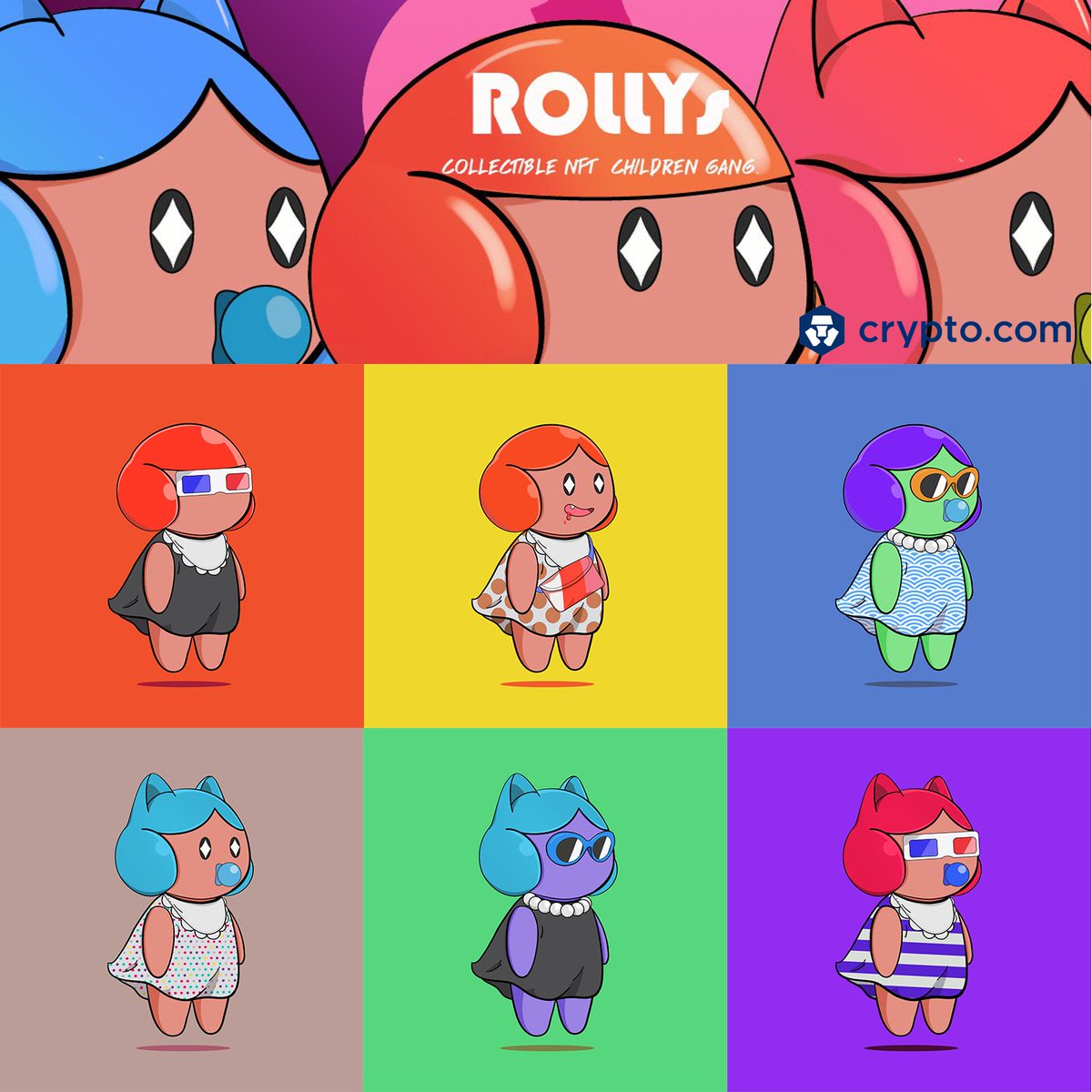 NEW DROP Rollys Gang.
Come join our gang of kids for only 5$ today.
crypto.com/nft/collection…

#NFTs   #nftcollector #cryptonft #cryptocom #cryptocomnft #cryptoart  #CRO #crofam
