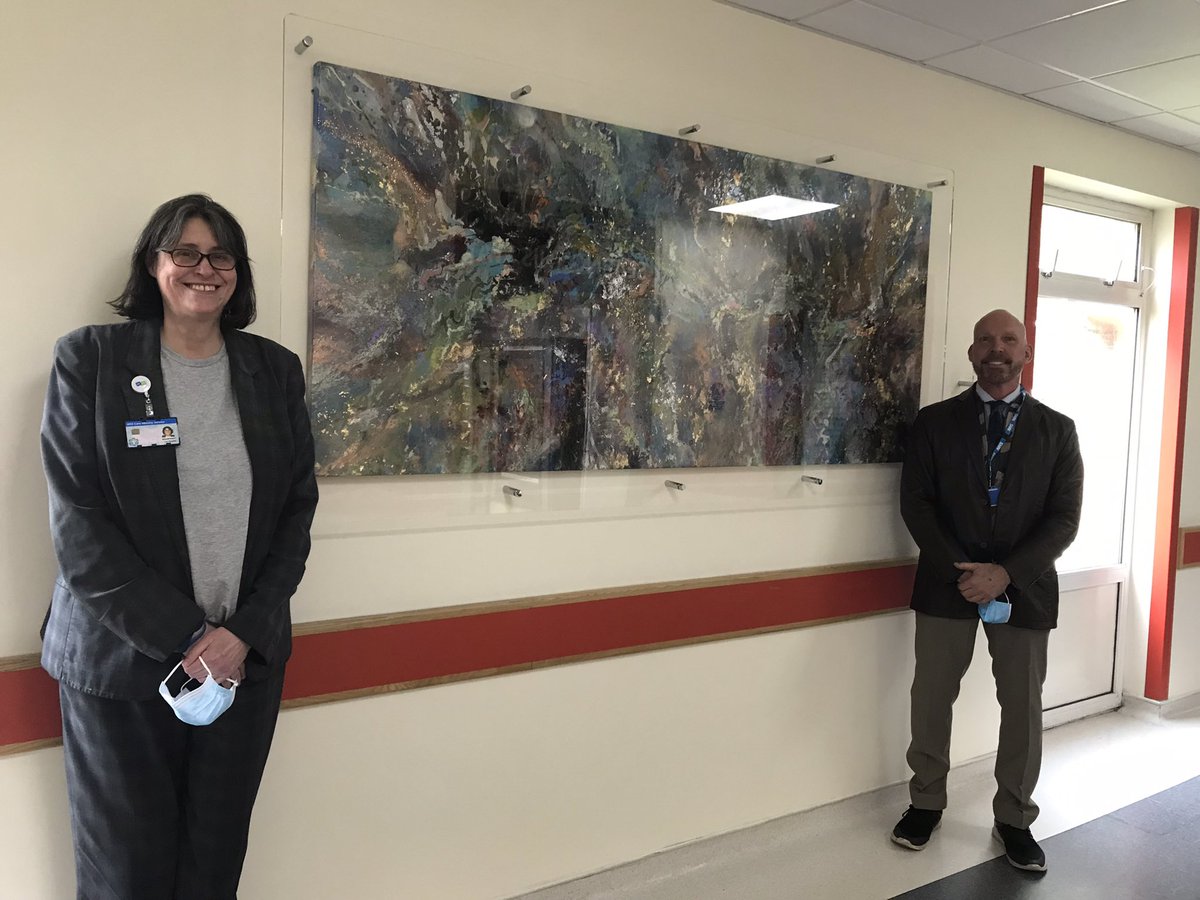 We got to celebrate with the artists who donated their work at QEQMH today.  A really big thank you to them all, but I’m here with Shane McCoubrey who donated this fabulous piece to us.