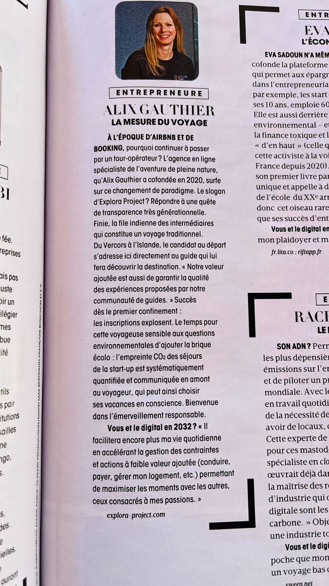 50Partners's tweet image. #50pStars : Alix Gauthier, cofondatrice d&apos;@ExploraProject  (50P&apos;20), parmi les &quot;6 entrepreneures du digital qui ouvrent de nouveaux horizons&quot; de @Madamefigaro ! ✨

Bravo Alix pour ton engagement au service de l&apos;écologie et de l&apos;inclusion. 👏