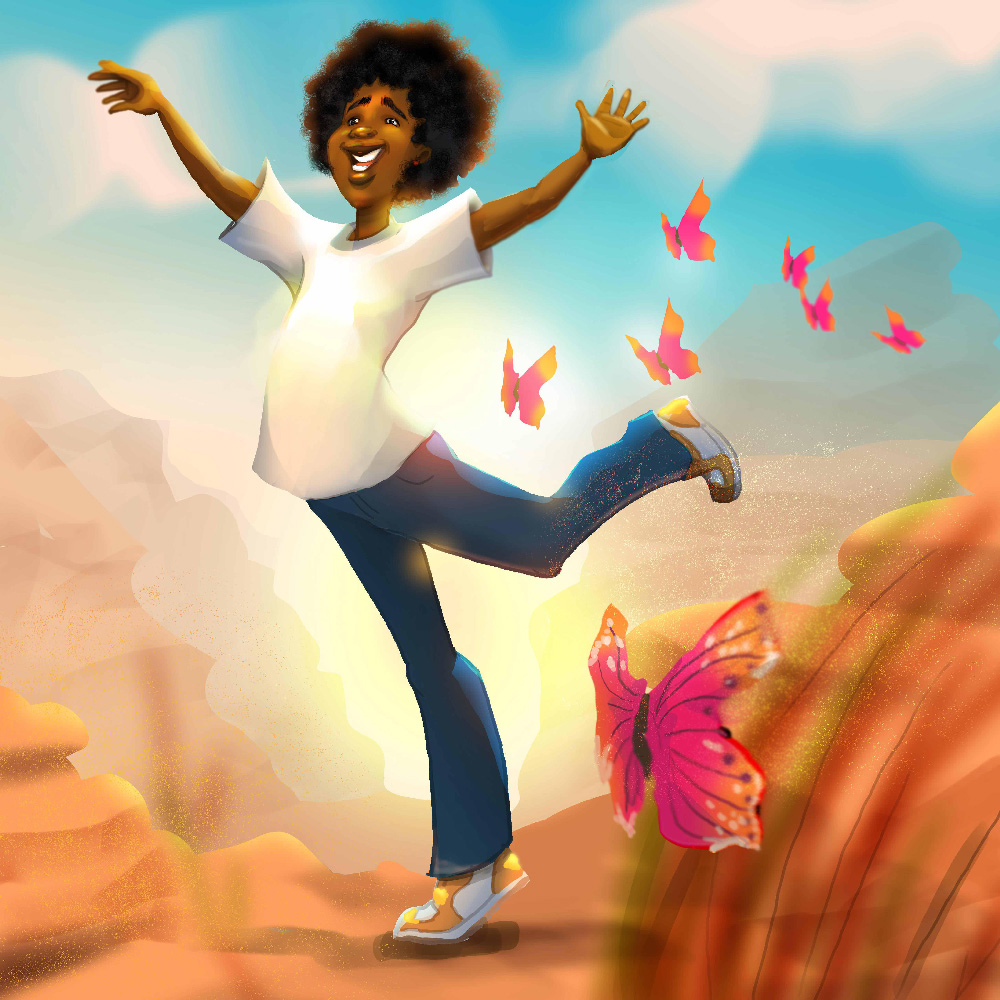 Children respond to content that satisfies their need for diversion. The images I make provide a glimpse of healthy Black freedom &amp; fun. I hope what I draw can shield them from anti Black sentiments &amp; keep them grounded in the dialogue of diversity. #blackkidlit #blackillustrator