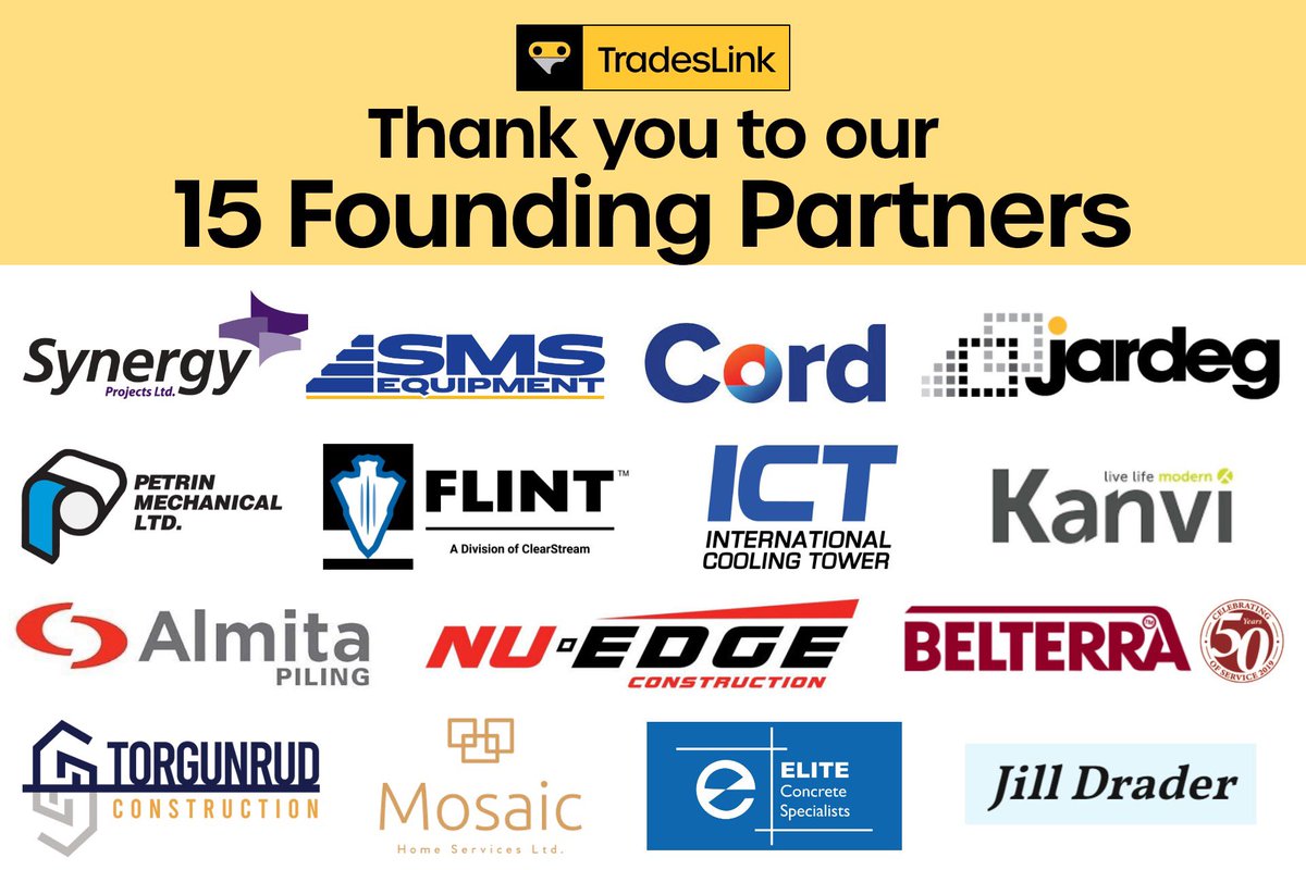 Today, TradesLink announced our initial 15 Founding Partners! You can read the full news release by clicking the link below 

gettradeslink.com/press-room