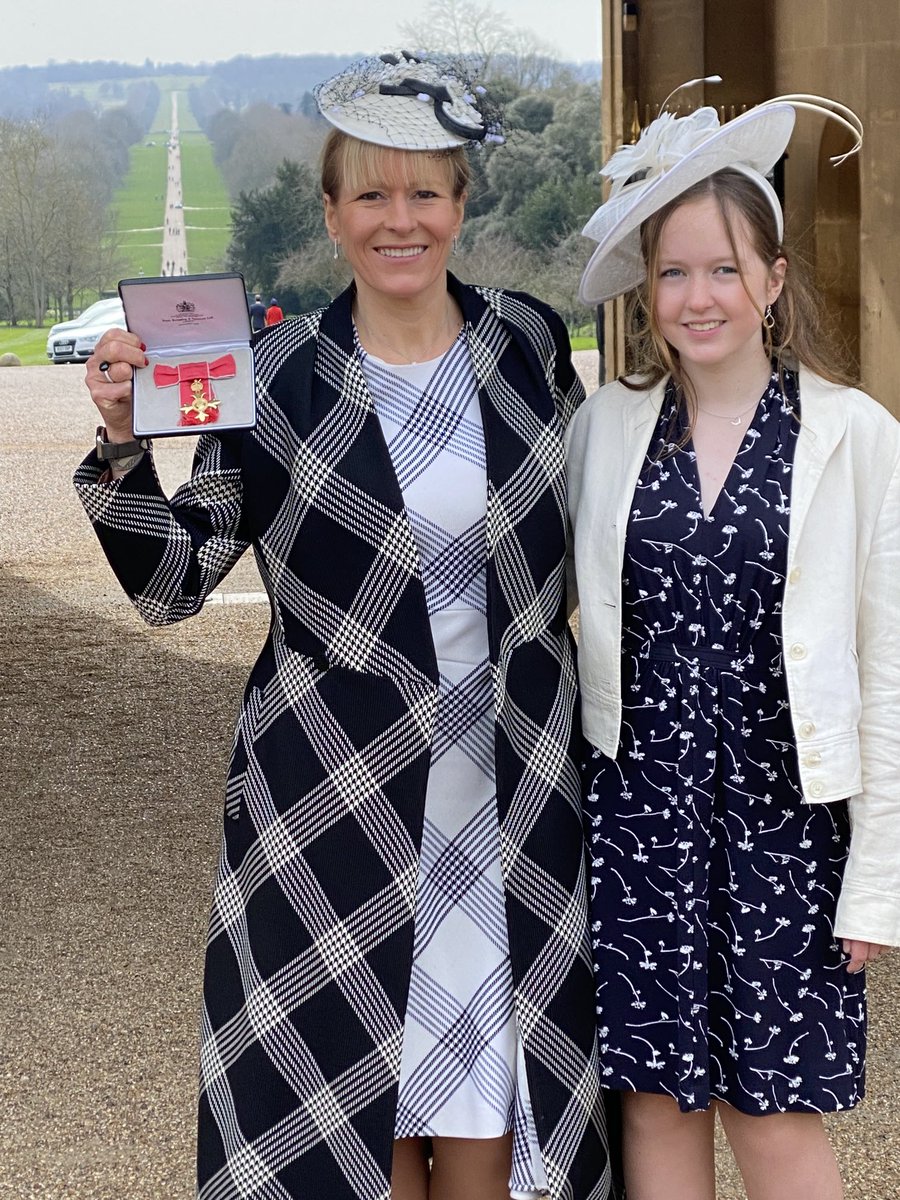 ccrosswell's tweet photo. Fantastic day out at Windsor Castle to receive my OBE from the Princess Royal. Lovely to celebrate with my daughter. Thank you to colleagues, past and present, family and friends for all your support over the years. https://t.co/w0pkhMmc79