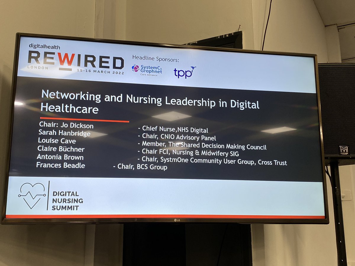 leadership_log's tweet photo. Our very own @AntoniaBrown on this afternoons #DigitalNursingSummit panel at #Rewired22 talking about leadership in #DigitalHealthcare and the importance of networks in creating a movement in #DigitalNursing
#EverydayLeadership https://t.co/54rP1NSayg