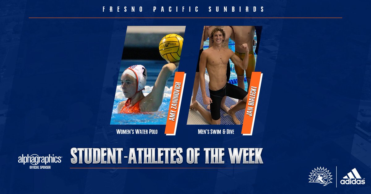 fpusunbirds's tweet photo. 🏆 | Congratulations to Amy Zaninovich and Jan Bialecki on being named this week’s AlphaGraphics Student-Athletes of the Week! 

#TeamFPU | #BackTheBirds https://t.co/2QADGt7fIA