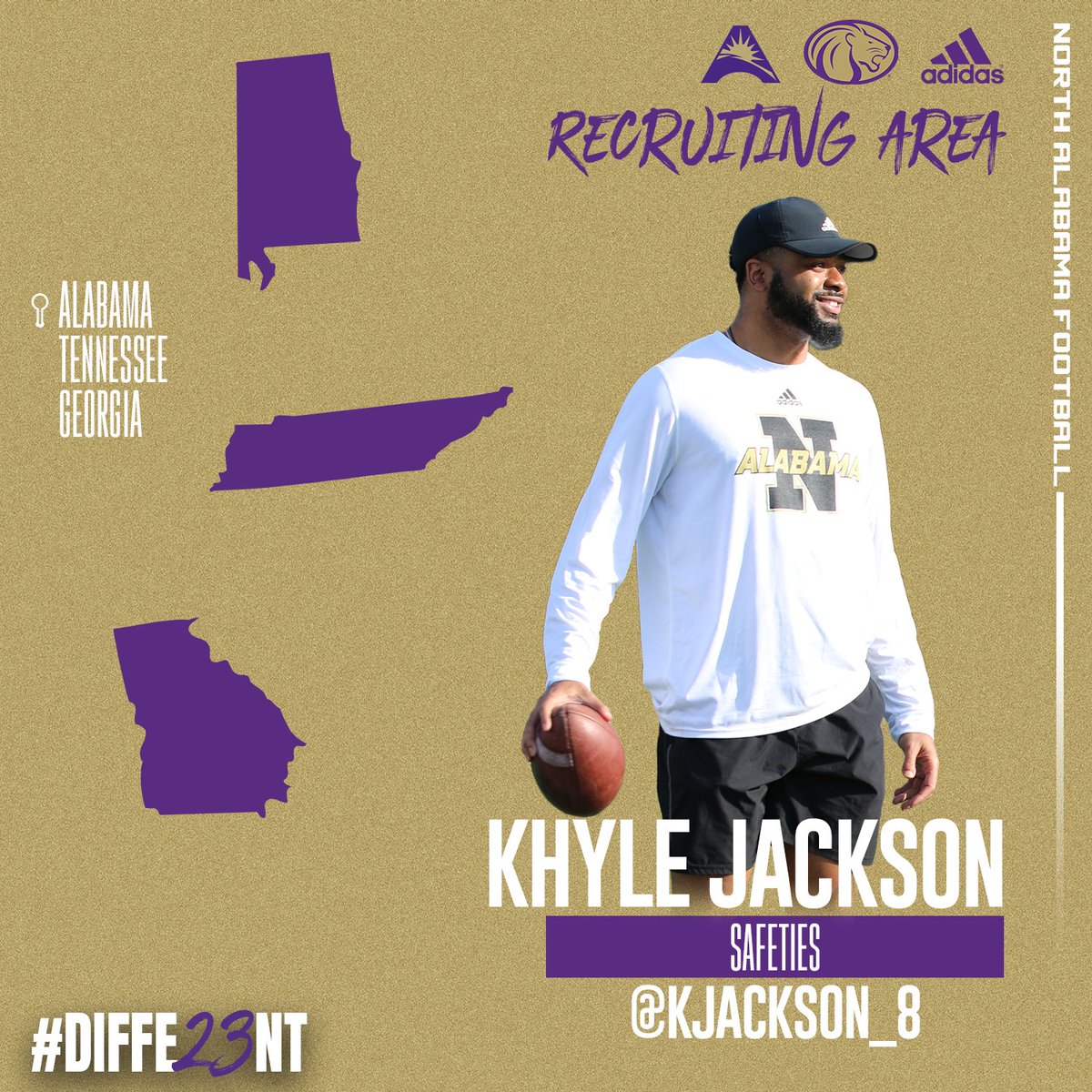 Our Safeties Coach, Coach Jackson will be recruiting different areas in the states of Alabama, Tennessee, and Georgia. Make sure to give him a follow @kjackson_8 #RoarLions