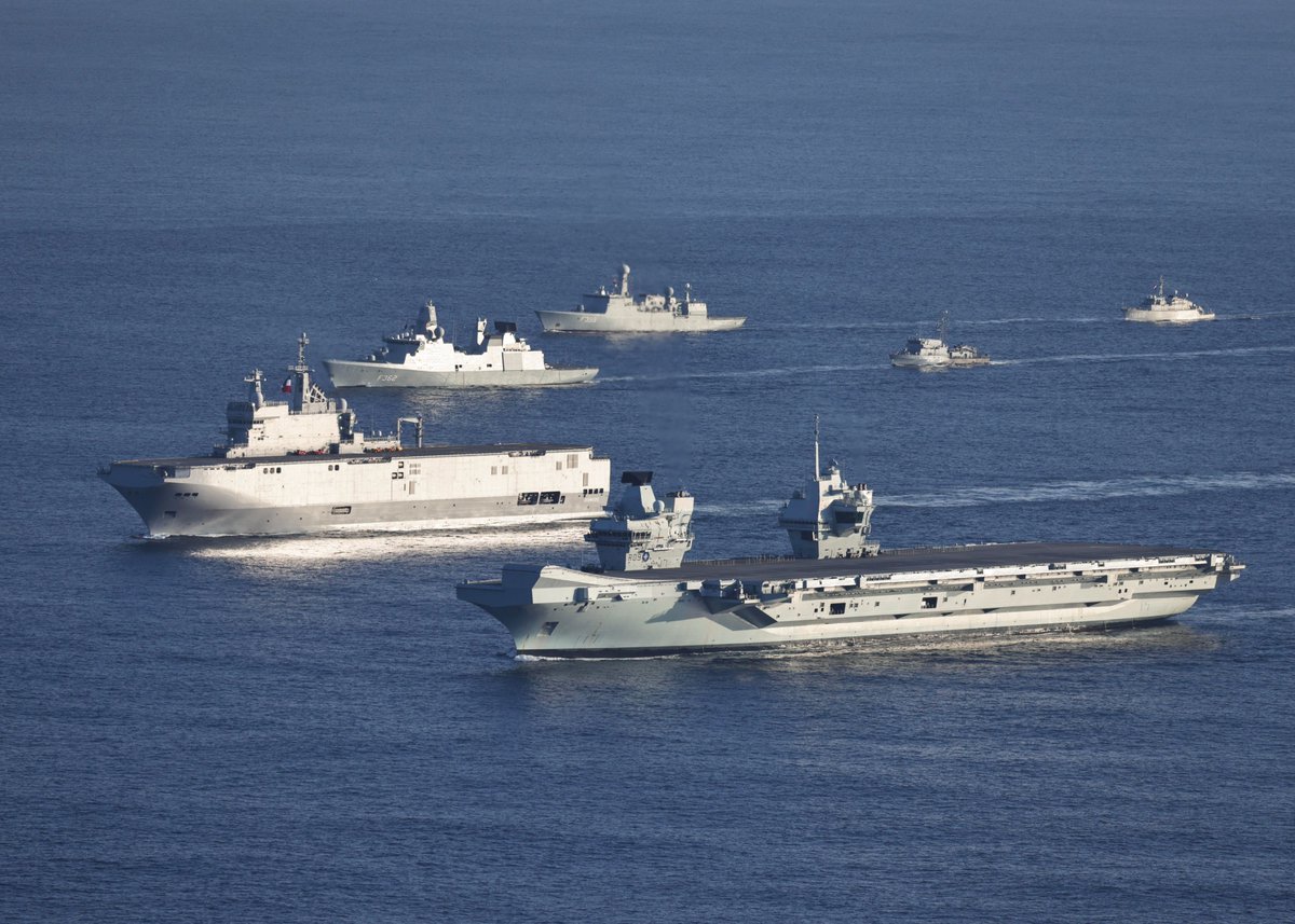 HMS Prince of Wales leads the Cold Response task group in the Norwegian Sea