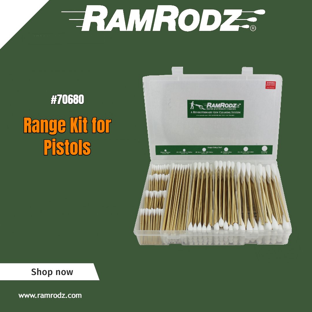 RamRodzInc's tweet photo. The RamRodz® #70680 Range Kit for Pistols each feature 680 assorted, caliber-specific, low-lint cotton heads! Ramrodz® are designed to expand into rifling grooves and conform to barrel walls, cleaning the maximum amount of surface area

Learn More: https://t.co/xjsogxvRfe https://t.co/G2mtWQbGyF