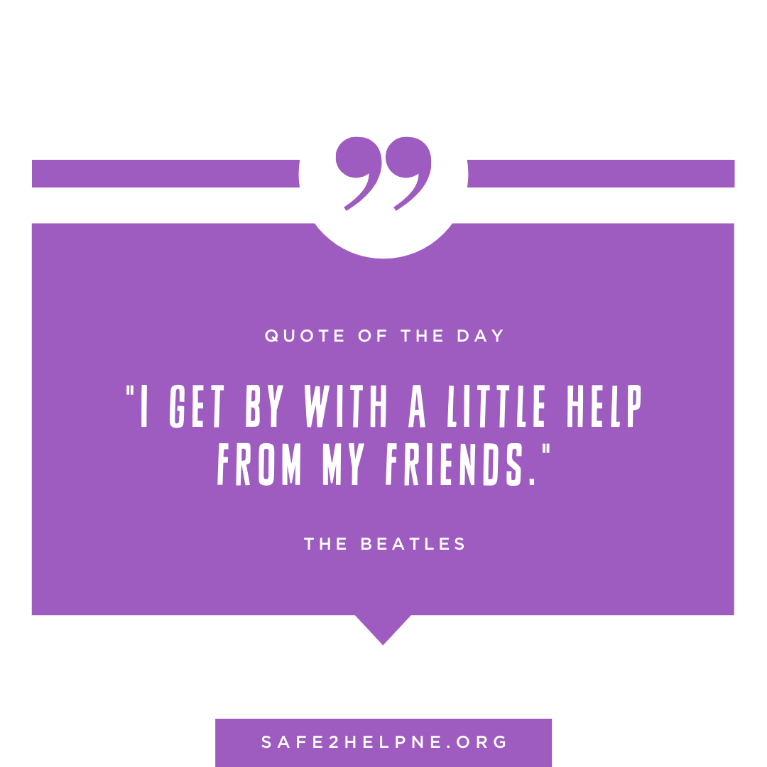 Safe2HelpNE's tweet photo. If one of your friends feels unsafe at school or home, you can do something about it. Help them know they are not alone. 

Our counselors are standing by. Report bullying, violence, threats, or abuse at https://t.co/gvBuBYQudG or by calling 833-980-SAFE (7233). #safe2helpnebraska https://t.co/NmwRkTKZr9