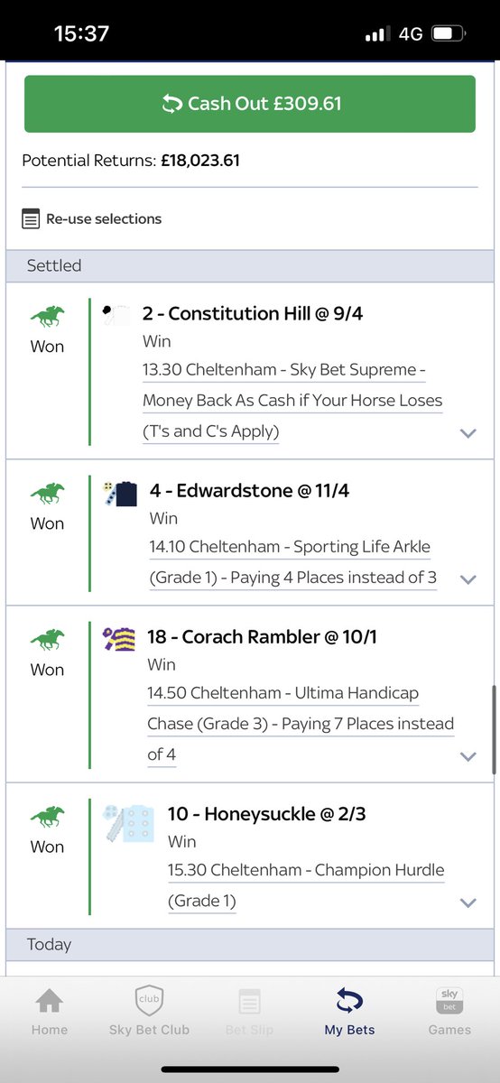 JackH0161's tweet photo. 4/4 winners at Cheltenham now 🏇💨💪🏻#CheltenhamFestival https://t.co/4JOOLiuvFk