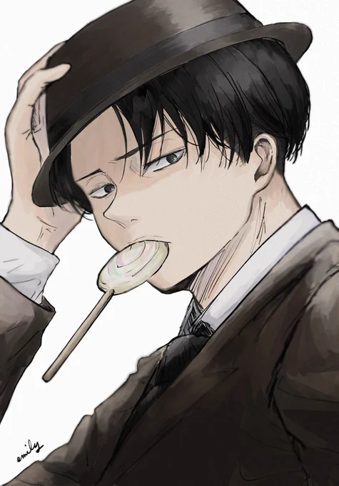 ちびっこギャングがアメを舐めながら「ナメんじゃねぇ」と言ってくるので描いた(脳内の話)

#shingeki #leviackerman 
