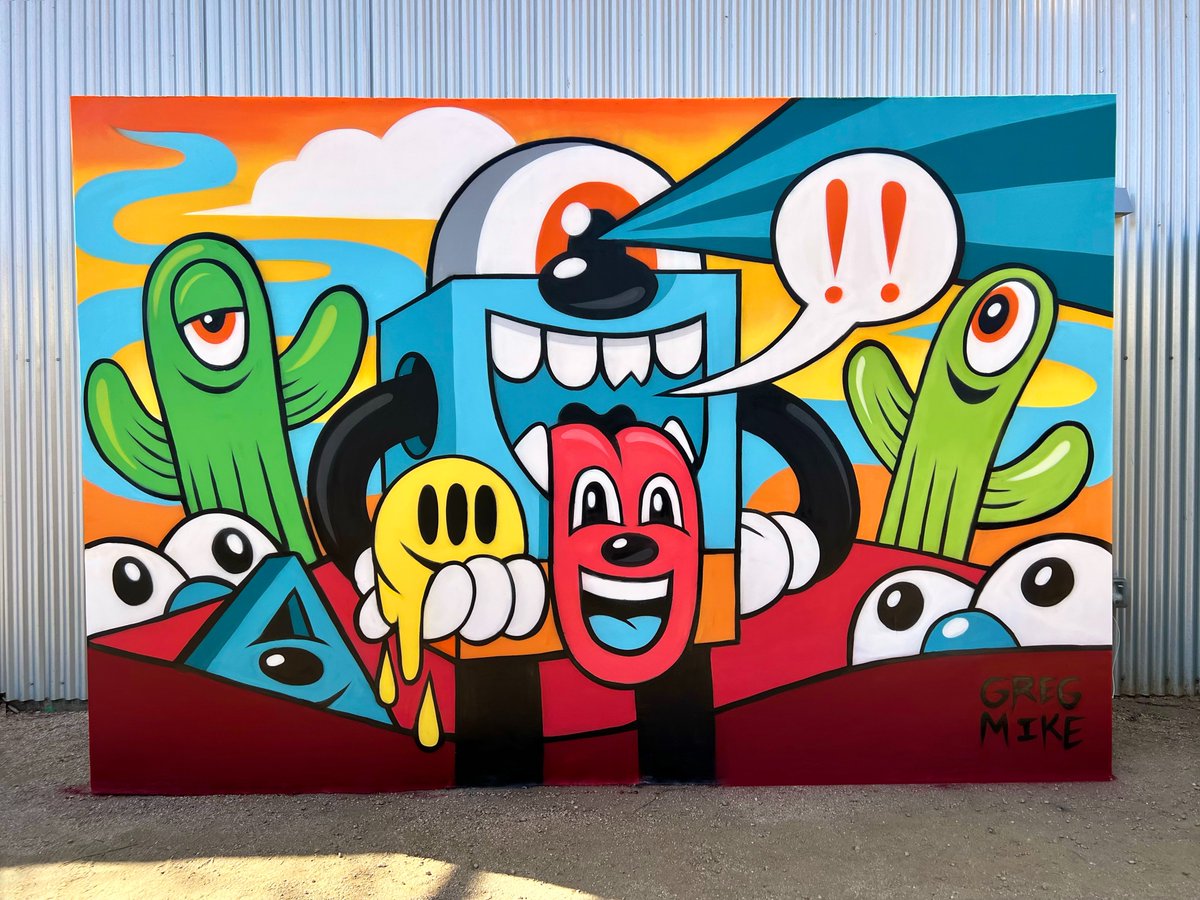 🌵Final photo of the mural I painted in Austin, Texas during SXSW this weekend.  

Titled, "Everything's LOUDER in Texas".  Painted live at the <a href="/proofofparty/">Proofofparty</a> <a href="/unf01d/">unf01d</a> event.