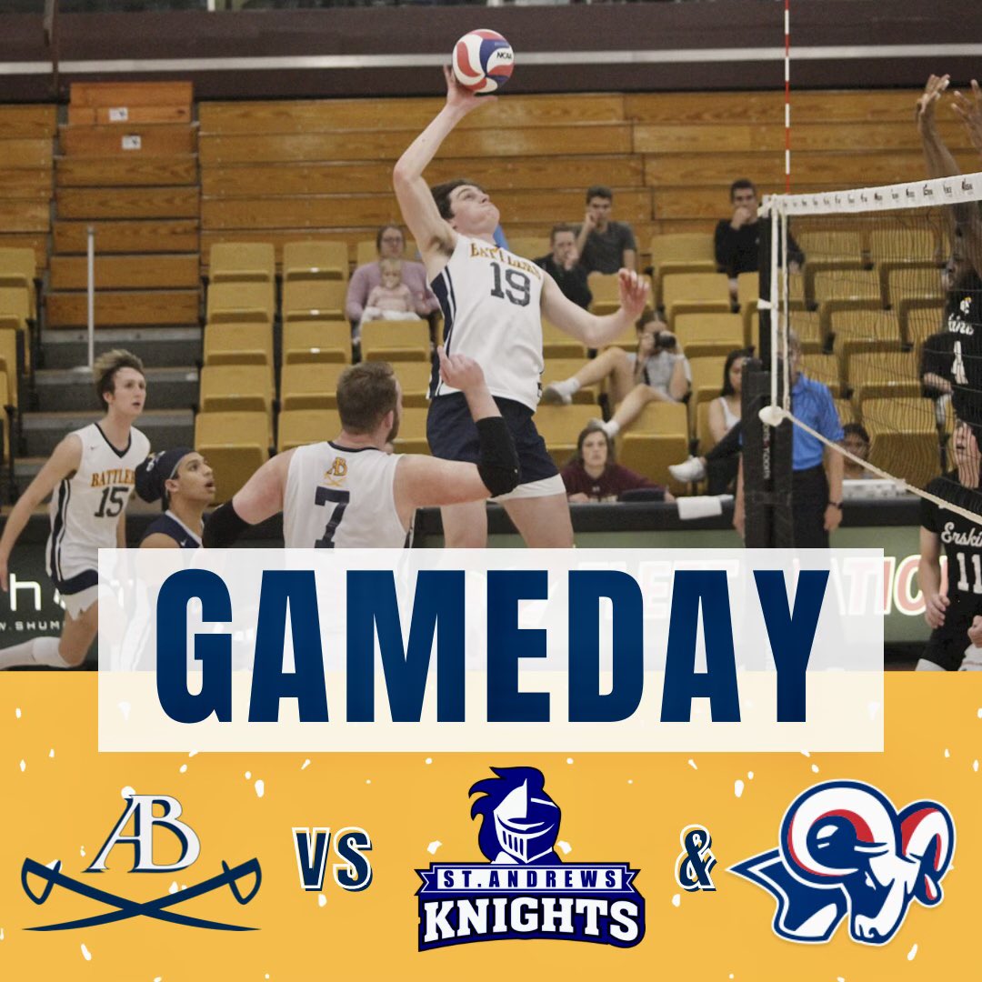 ABUmvb's tweet photo. We are set for a travel day for a tri-match with the Bluefield Rams and the Knights of St. Andrews. Tune in at 1 pm & 3:30 pm.
https://t.co/aESYhiX40I
Remember today is also Giving Day!🙌🏼☺️
#awaygame #dontquit #gobattlers #AllinforAB #mensvolleyball #abmvb https://t.co/zCNjb9PKHd