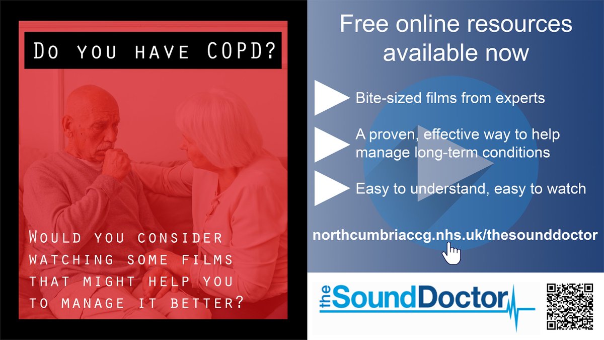 NHSNorthCumbria's tweet photo. Do you have #COPD?🤔
#TheSoundDoctor might be able to help you understand it more, whether you've had the condition a while or recently diagnosed Plus give practical advice on how to reduce the risk of exacerbations & use your inhalers effectively.
➡️https://t.co/Bf5L4IX8L4 https://t.co/PXl7aEdprr