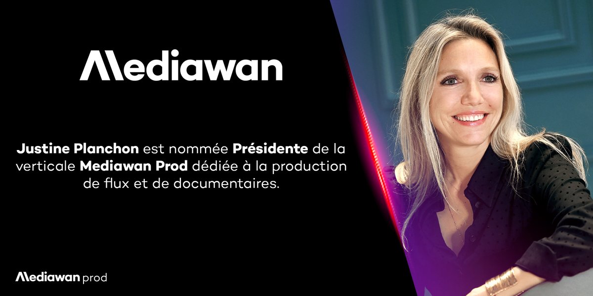 MediawanFr's tweet photo. #Nominations : @Justineplanchon , Présidente de Mediawan Prod, 3eme producteur de flux/docs en France. @vpanozzo en conserve la direction générale. Bruno Gaston, Directeur général de Troisième Œil Productions et de Maximal. https://t.co/VHRGJJOBPp