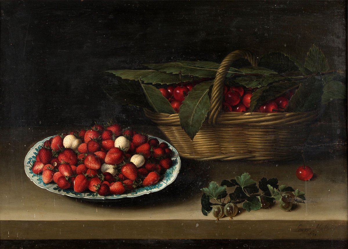 Drouot's tweet photo. Découverte récente, cette œuvre signée et datée (1631) vient enrichir un corpus d’environ 80 tableaux de Louyse #Moillon !

Star de la vente tableaux anciens de la maison @Aguttes_, elle sera exposée vendredi - et samedi - dans l'exposition Œuvres Choisies à l'Hôtel Drouot 👀🍓 https://t.co/VogyBj6FRi