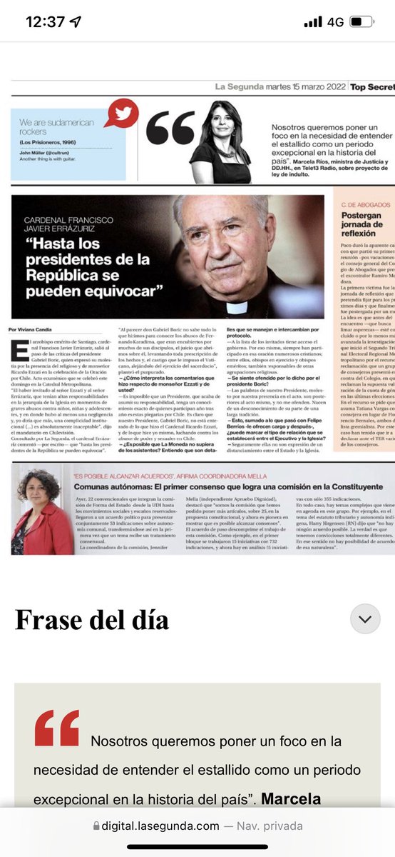 tv_monica's tweet photo. Encabezó institución que garantizó impunidad a abusadores. Dio portazo a víctimas, retrasó apertura de investigación y luego la cerró. Ezzati hasta le llevó chocolatitos a Karadima y ahora Errázuriz dice que él y Ezzati eran paladines de víctimas. Indigna tanto descaro. https://t.co/wchNWf2oyK