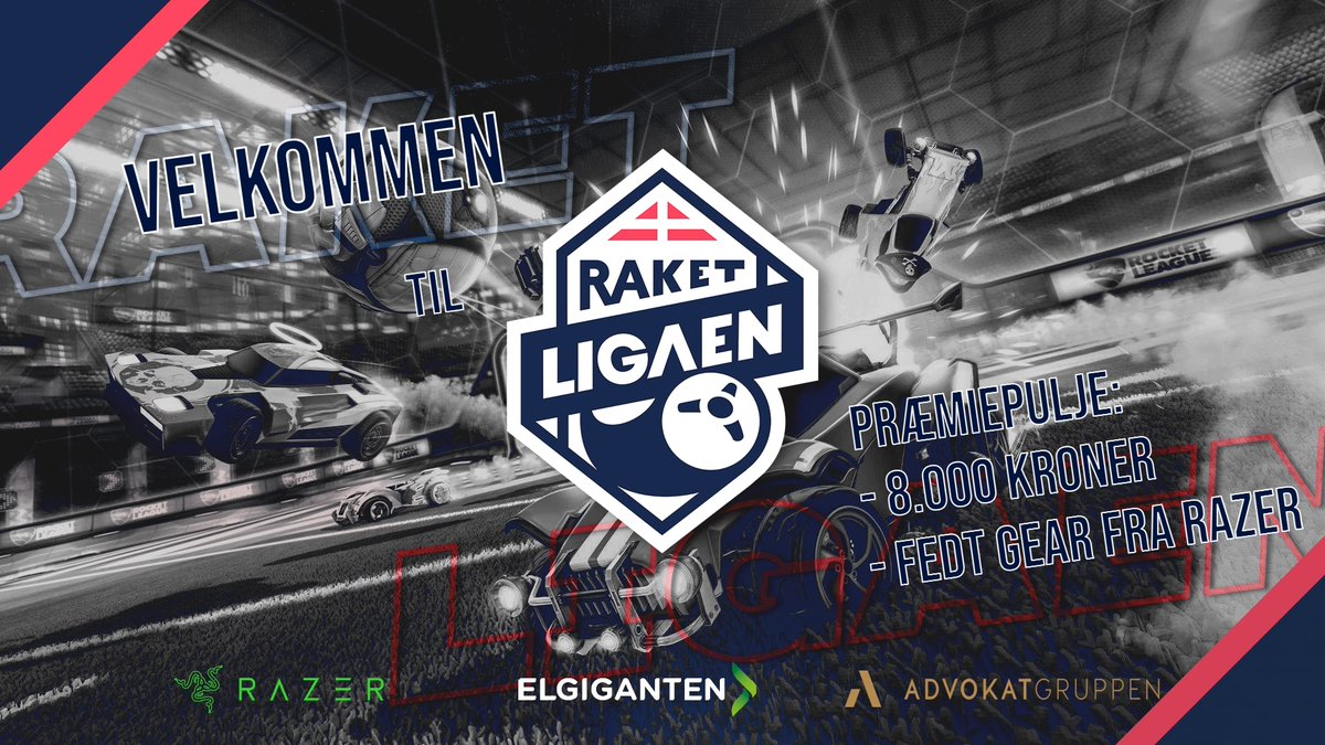 RaketLigaen's tweet photo. 📢 RAKETLIGAEN ER LANDET!

I samarbejde med @ElgigantenGamer, er vi stolte over at kunne slå dørene op til første sæson af Danmarks nye Rocket League liga! ⚽️🚗

8000 kr. + fede @Razer præmier i præmiepuljen, og du kan tilmelde dig fra nu af!🤑

Kickoff søndag d. 3. april! https://t.co/QgaLxHbNLZ