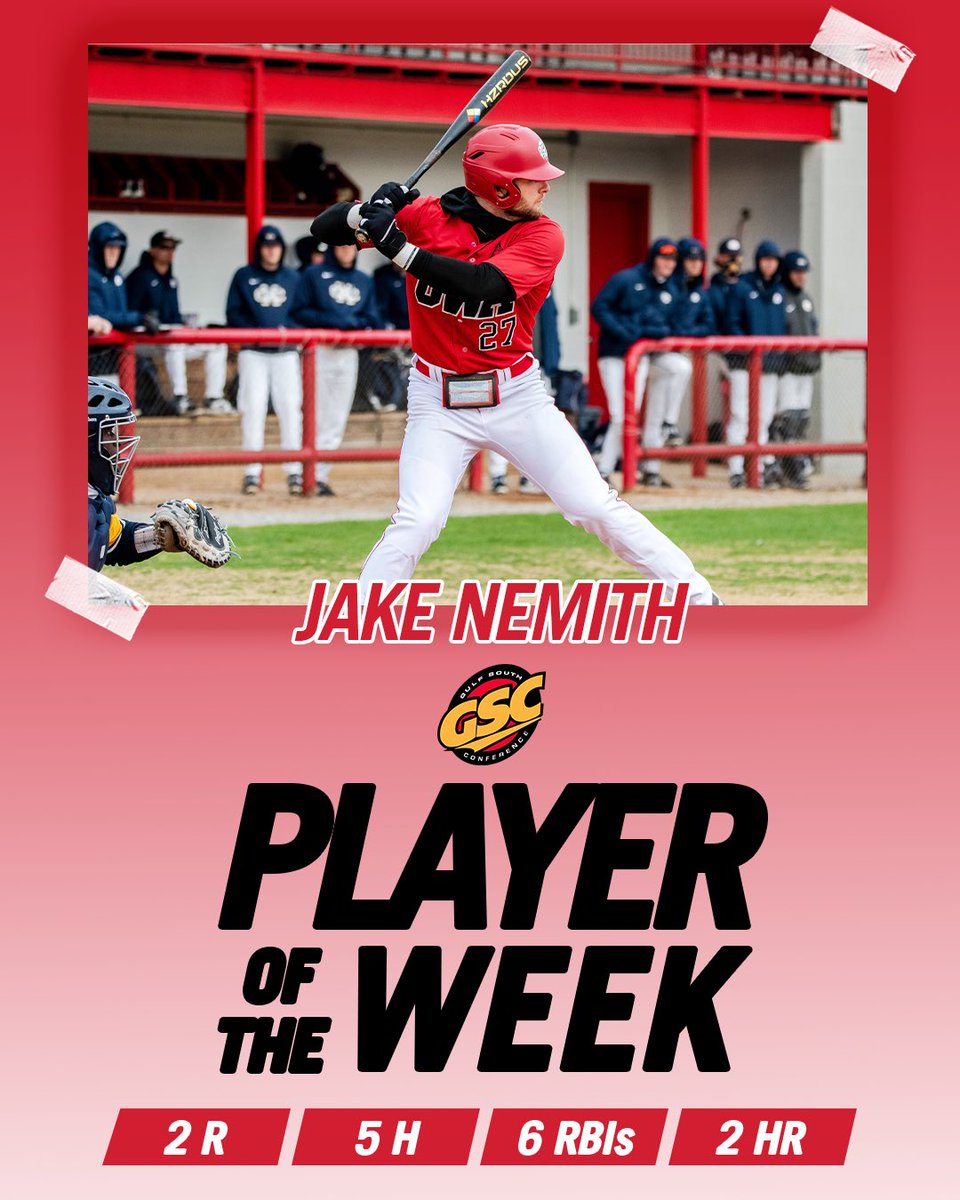 UWAAthletics's tweet image. Congratulations to Jake Nemith for being named GSC Player of the Week! #WeAreWest #WeAreTigers