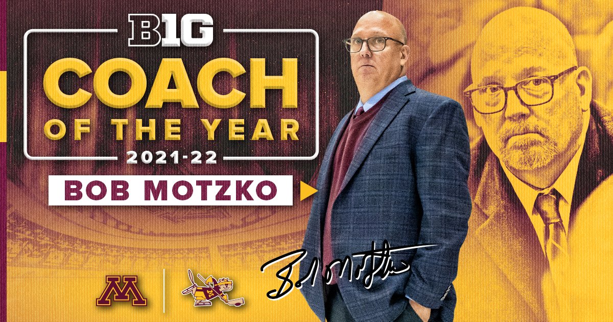𝗣𝗿𝗼𝘂𝗱 𝘁𝗼 𝗰𝗮𝗹𝗹 𝗵𝗶𝗺 𝗼𝘂𝗿 𝗖𝗼𝗮𝗰𝗵!

Bob Motzko earns his second Big Ten Coach of the Year honor and sixth career conference coach of the year award. #Gophers