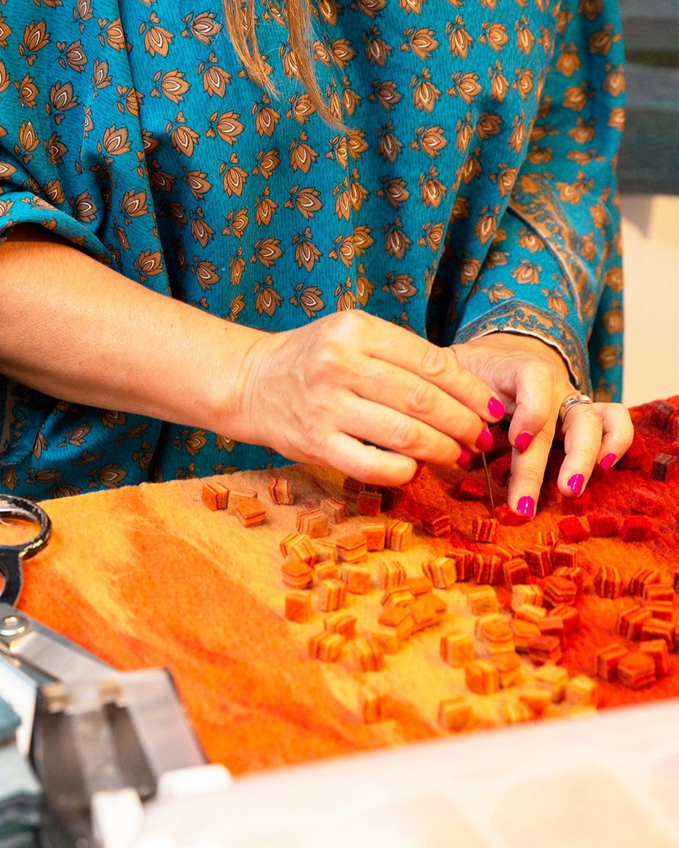 Being a designer at Liora Manné grants every day access to the bright, building blocks of beautiful things.⁣
⁣
- @matthewcarasella for "What's New What's Next" 2021 at the <a href="/nydc/">New York Design Center</a>⁣

#studioart #feltart #contemporaryart #textiledesigner #surfacepatterndesign #texti