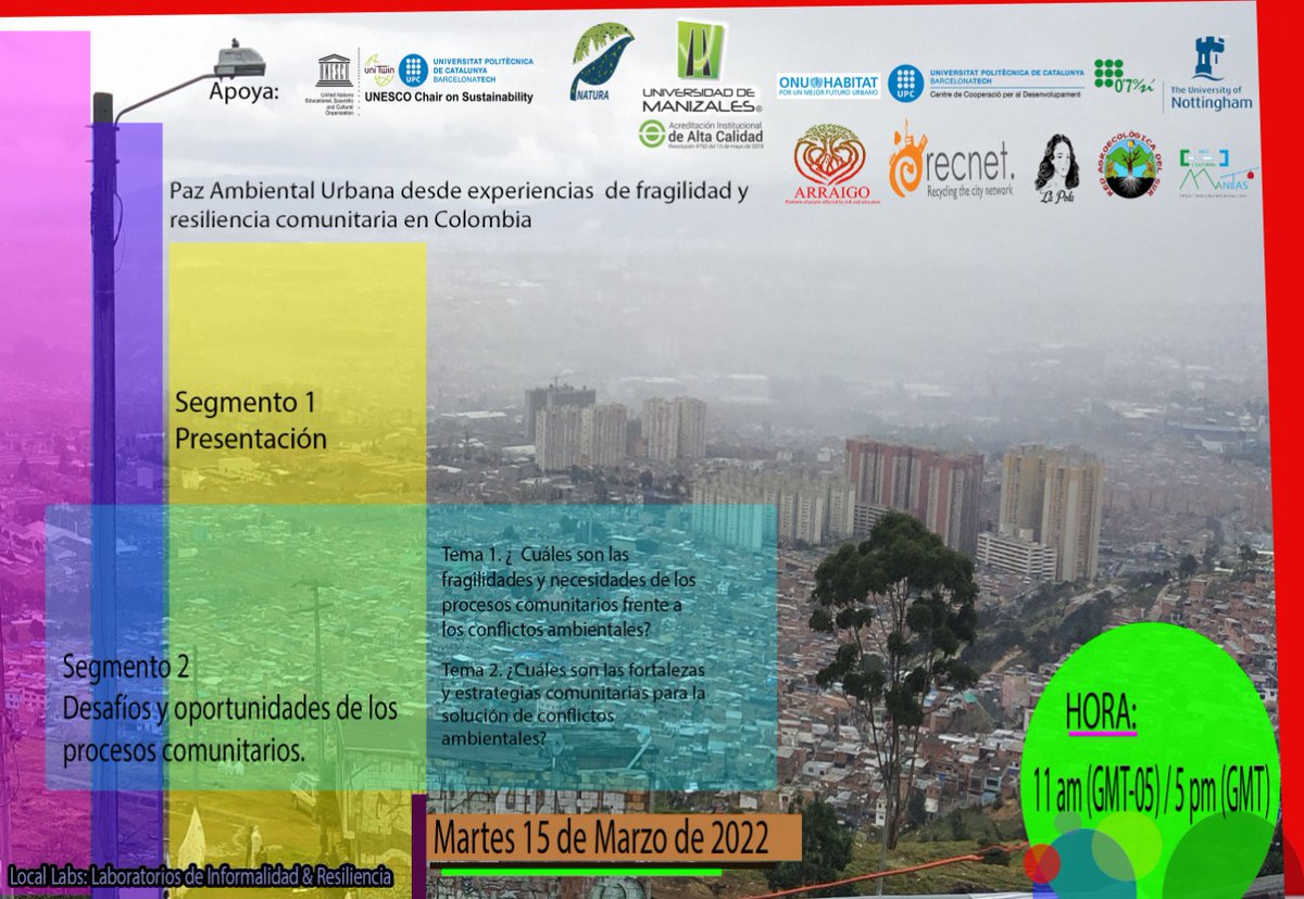 peregreenmx's tweet photo. Presentamos a través del Grupo de Trabajo Temático #TWG el evento Paz Ambiental Urbana desde experiencias de fragilidad y resiliencia comunitaria en #Colombia #LocalLabs #InformalidadUrbana #ResilienciaClimática https://t.co/hvM14C5VkJ