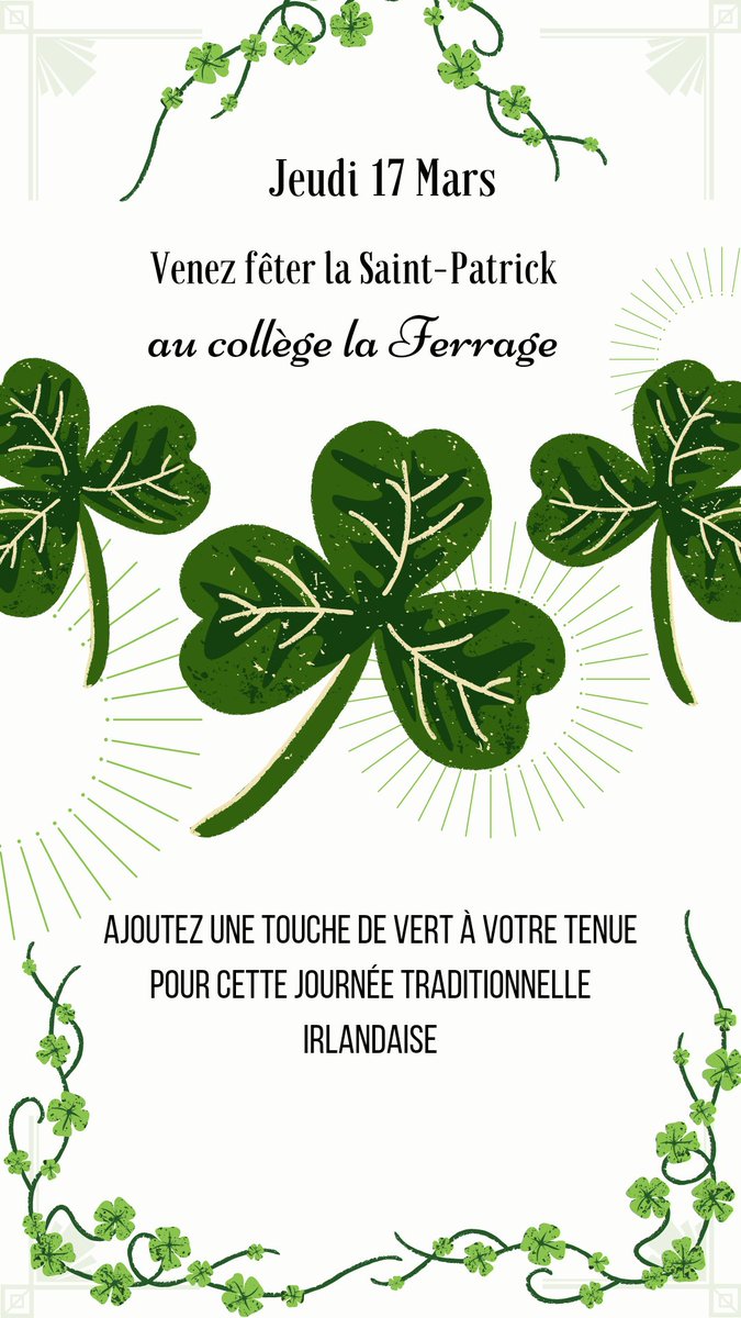 LaFerrage's tweet photo. Amusons- nous pour cette fête traditionnelle irlandaise, en s'habillant avec une touche de vert pour la Saint Patrick  #fete #SaintPatricksDay #irlande https://t.co/QD4rTI2Y4C