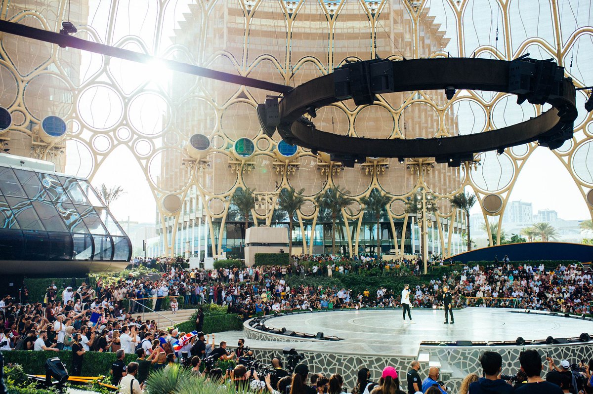 It was fantastic to have <a href="/LewisHamilton/">Lewis Hamilton</a> at the Al-Wasl Plaza @Expo2020Dubai answering questions in front of thousands of his fans yesterday 🙌
 
Speaking about the 2022 season ahead and how we all can #OutRaceYourself to become the best version of ourselves 💪